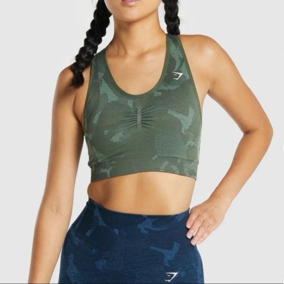 Gymshark Adapt Camo Seamless Racer Back Sports Bra Size Medium - Picture 1 of 12